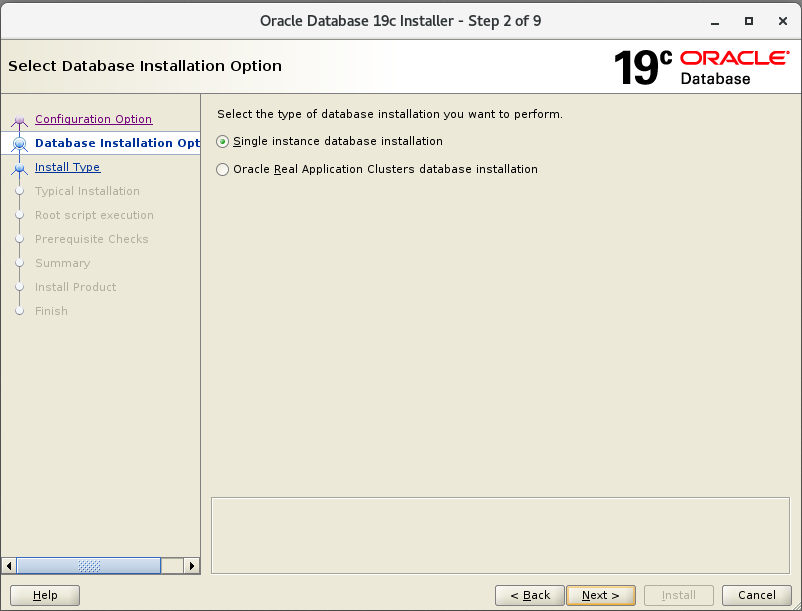 Database Installation Oprions